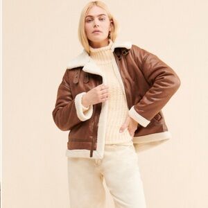 Lioness Heiress Moto Jacket - Faux-Shearling Teddy Jacket